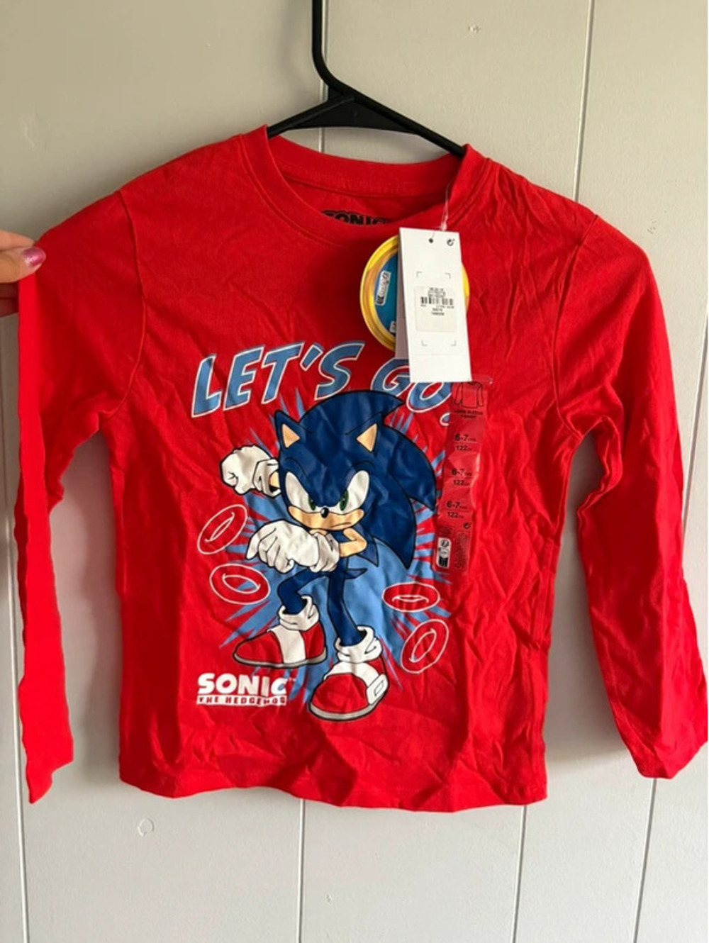 6/7yr Boys Sonic Long Sleeve Shirt NEW Primark